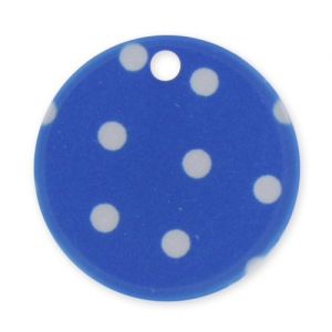 Printed Sequin 20mm Polka-dot Blue x1