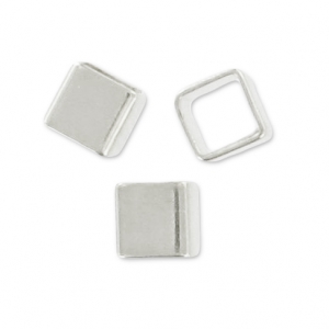 Tube squarred bead 2.5 mm rhodium x10