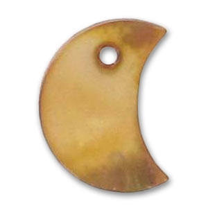Mother-of-Pearl Half moon 13mm Bronze tone x10