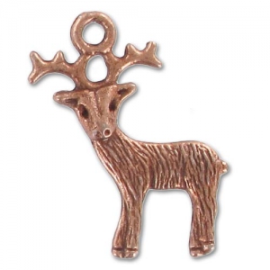 Deer Charm 23mm Old copper tone x1