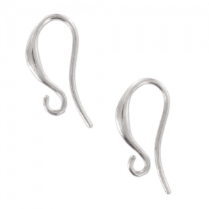 Earwires 15 mm rhodium tone HQ x2