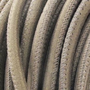 Leather with topstitching 4mm Golden Metalized x30cm