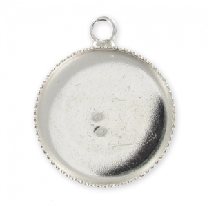 925 Sterling Silver Pendant cabochon setting 18mm x1