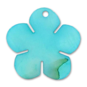 Mother-of-Pearl Pendant Flower 29mm Turquoise x1