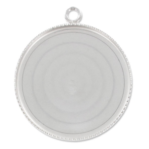 925 Sterling Silver Pendant cabochon setting 25mm