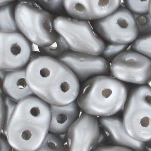 SuperDuo 2.5x5mm Pearl Coat Silver x10g