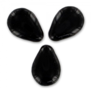 Flat drops 13x10mm Jet x10