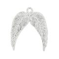 Angel wing charm 23mm Silver tone x1