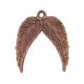 Angel wing charm 23mm Old copper tone x1