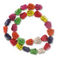 Bead Assortment of boudha head in synthetic Howlite 15mm Multicolored