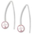 925 Sterling Silver Earwires 33mm for half drilled beads  x2