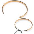Brass Jonc bracelet 2 hooks 58 mm fine Gold plated x1