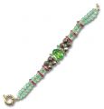 Half moon Rondelle 20x9mm Gold-colored Peridot x1