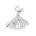 Charm ginkgo 18 mm fine silver plating