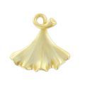 Charm ginkgo 18 mm Fine Gold plated satin x1