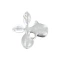 Flower charm 16 mm fine silver plating