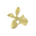 Flower charm 16 mm Fine Gold plated satin x1