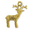 Deer Charm 23mm Old gold tone x1