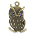 Owl Pendant 38mm Old copper tone x1