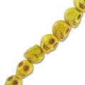 Bead Howlite dyed skull 18mm Yellow x1