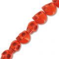 Bead Howlite dyed skull 18mm Orange x1
