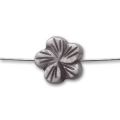 15mm Mother-of-Pearl Flowers - Grey x4