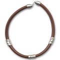 Leather Irregular Regaliz slip 6x14mm bronze tone x1