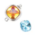 Rhodium plated for PureCrystal 4470 cabochon 10 mm