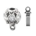 Clasp with Crystal strass  8mm Old silver tone