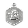 Angel pendant 23mm Old silver tone x1