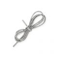 Metallic synthetic cord 1mm Silver tone x 1 m