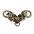 Heart spacer 3 loops 11x19mm Bronze tone x1