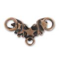 Heart spacer 3 loops 11x19mm Old Copper tone x1