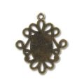 Strass Medallion for 14x10mm cabochon Bronze tone x1