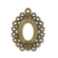 Strass Medallion for 18x13mm cabochon gold bronze tone x1