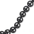Bead Howlite Peace 15mm Jet x1
