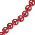 Bead Howlite Peace 15mm Red coral x1