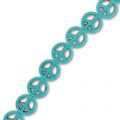 Bead Howlite Peace 15mm  Turquoise x1