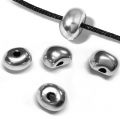Irregular metal beads 8x6 mm Antique Silver Plating x5