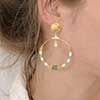 30mm Hoop earrings base - Gold Tone x2
