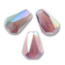 Faceted Pear-Shaped Beads, 7x5 mm - Light Amethyst AB x25