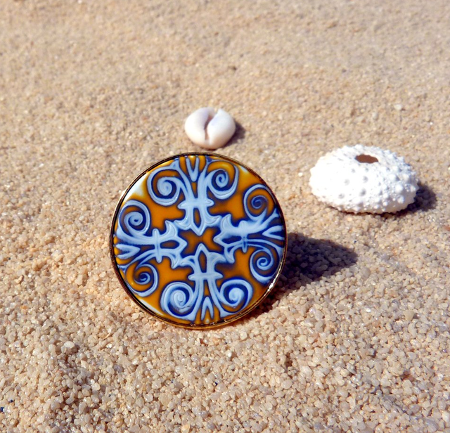 Schema Make a ring with polymer clay with azulejos patterns Schema Make a ring with polymer clay with azulejos patterns