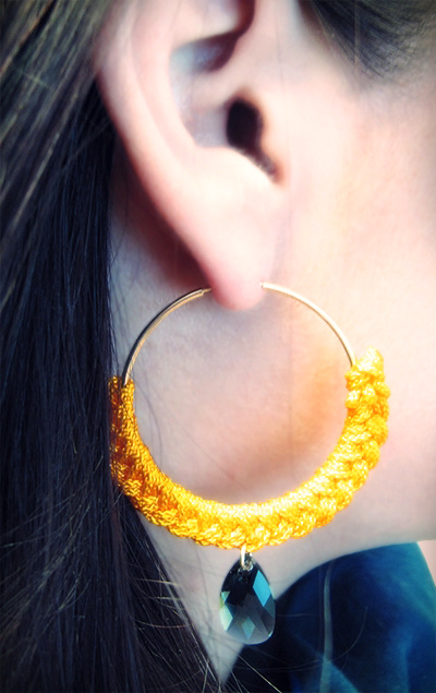 Schema  Braided goldfilled creole and PureCrystal