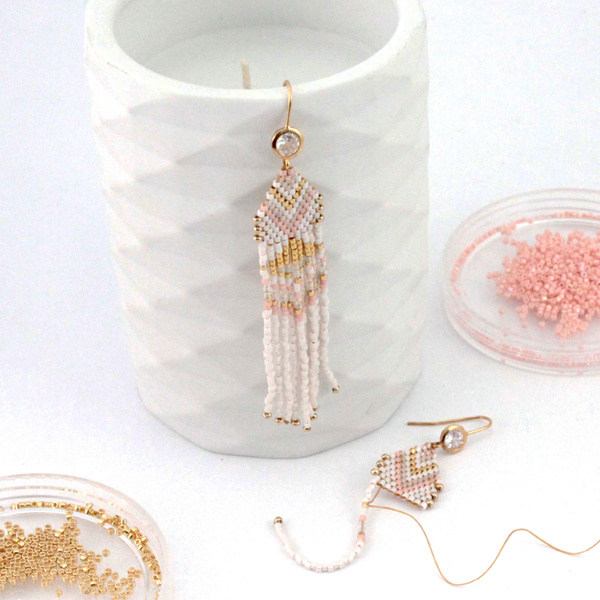 Schema  Make Her Pastel Weaving Brick Stitch Earrings with Miyuki Beads