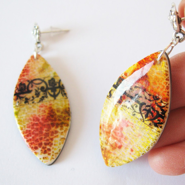 Piñata Inks Polymer Clay Earrings and Transfer Sheet