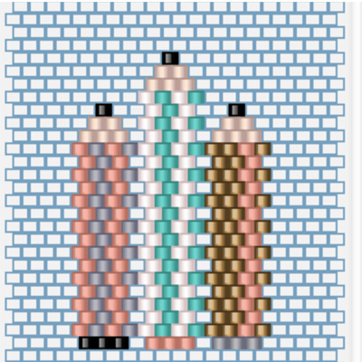 Schema  Pen brooch in miyuki peyote