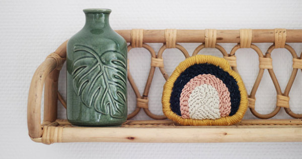 DIY mini wallet in punch needle