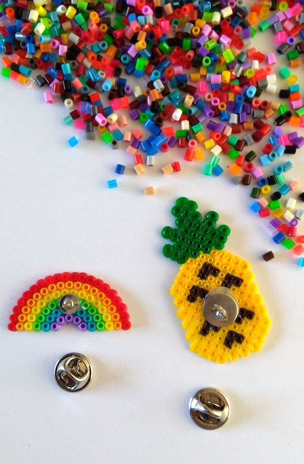 DIY Pin's ironing beads hama and plastic crazy pineapple and watermelon shapes : Step 2
