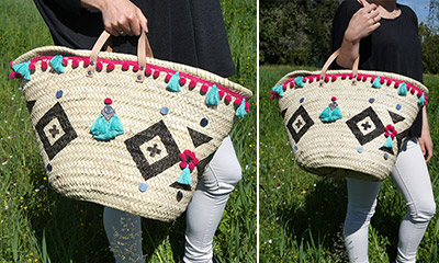 sac en paille customise fini