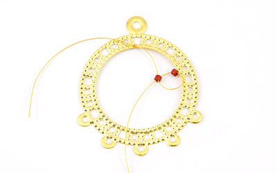 Boucles d'oreilles miroirs tissage Miyuki Peyote Brick stitch 1